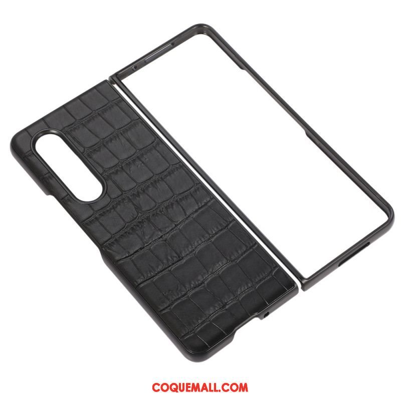 Coque Samsung Galaxy Z Fold 4 Cuir Véritable Crocodile