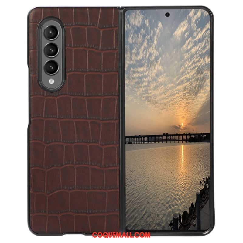 Coque Samsung Galaxy Z Fold 4 Cuir Véritable Crocodile