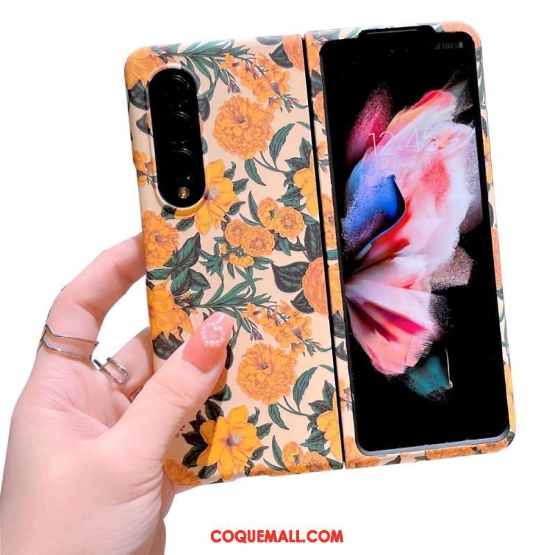 Coque Samsung Galaxy Z Fold 4 Fleurs Papier Peint