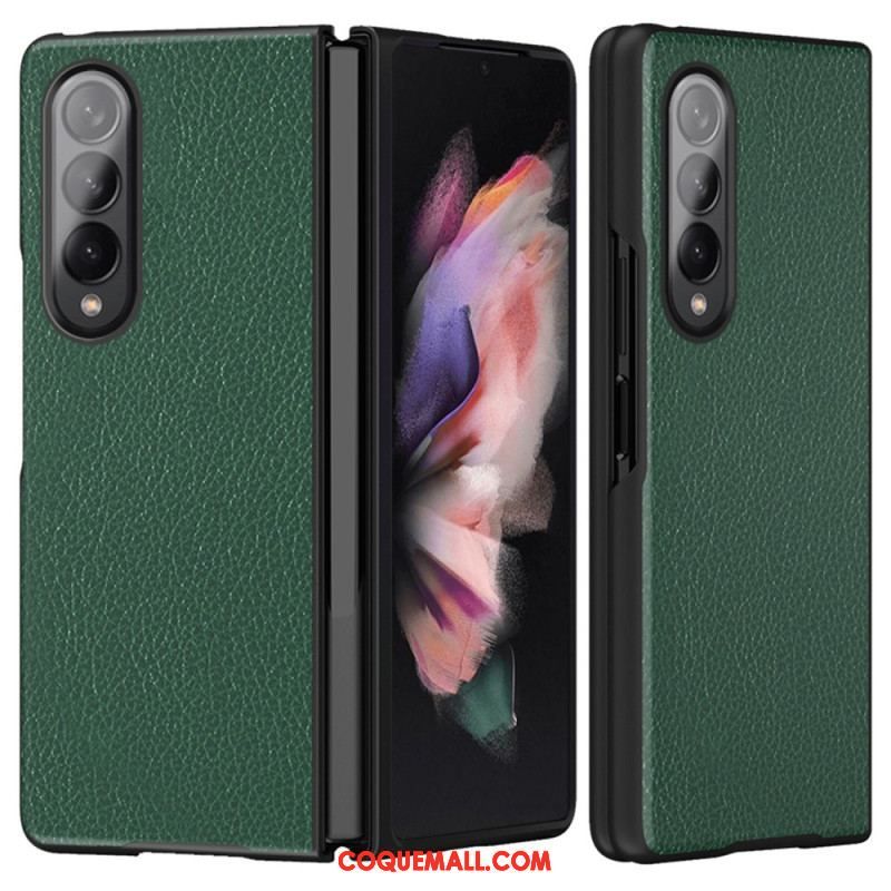 Coque Samsung Galaxy Z Fold 4 Simili Cuir Enduit Litchi