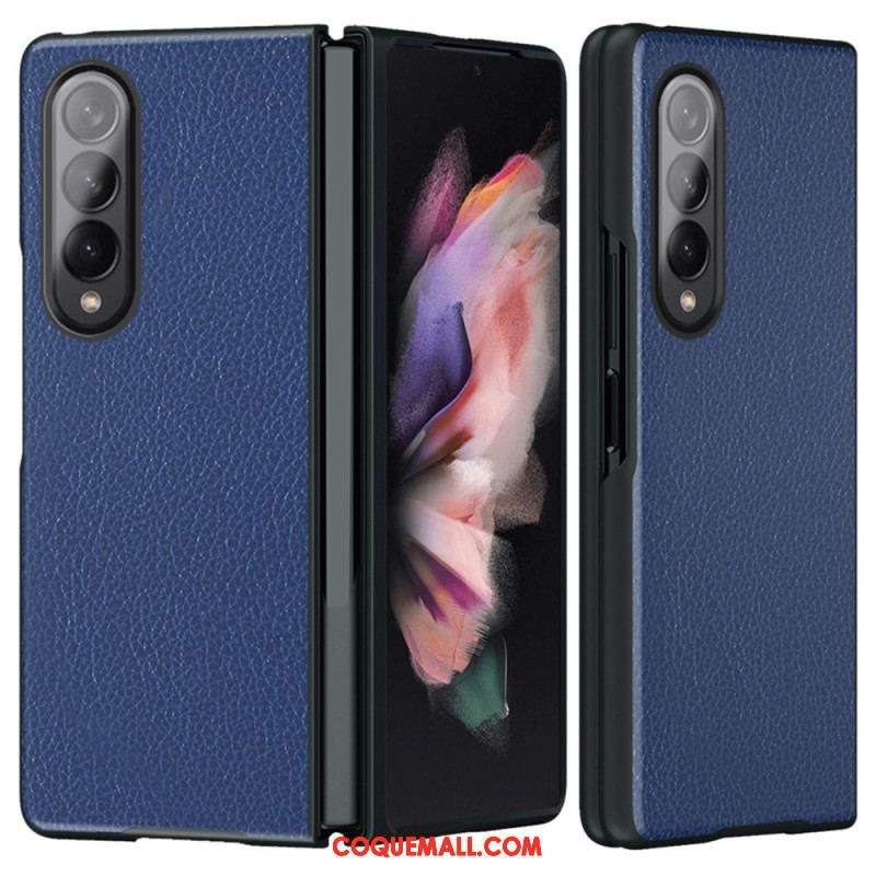 Coque Samsung Galaxy Z Fold 4 Simili Cuir Enduit Litchi