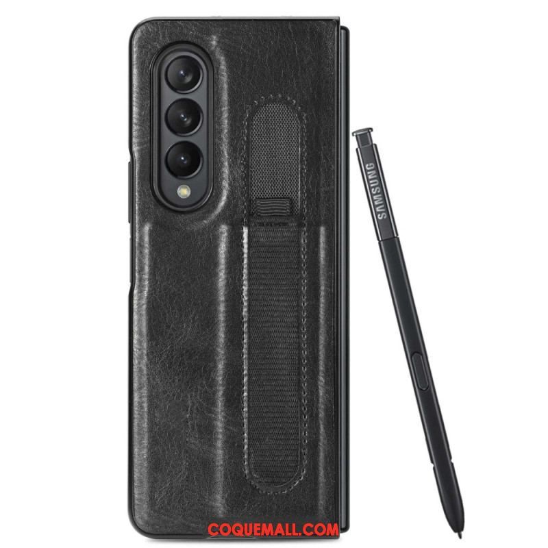 Coque Samsung Galaxy Z Fold 4 Simili Cuir Stylet