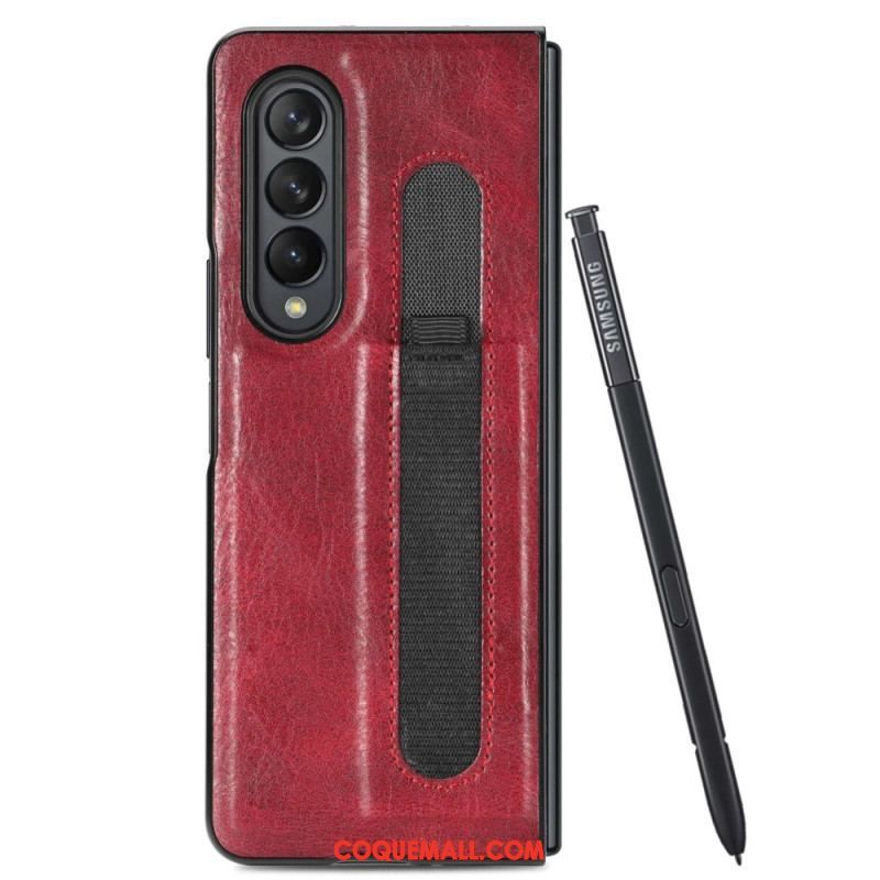 Coque Samsung Galaxy Z Fold 4 Simili Cuir Stylet