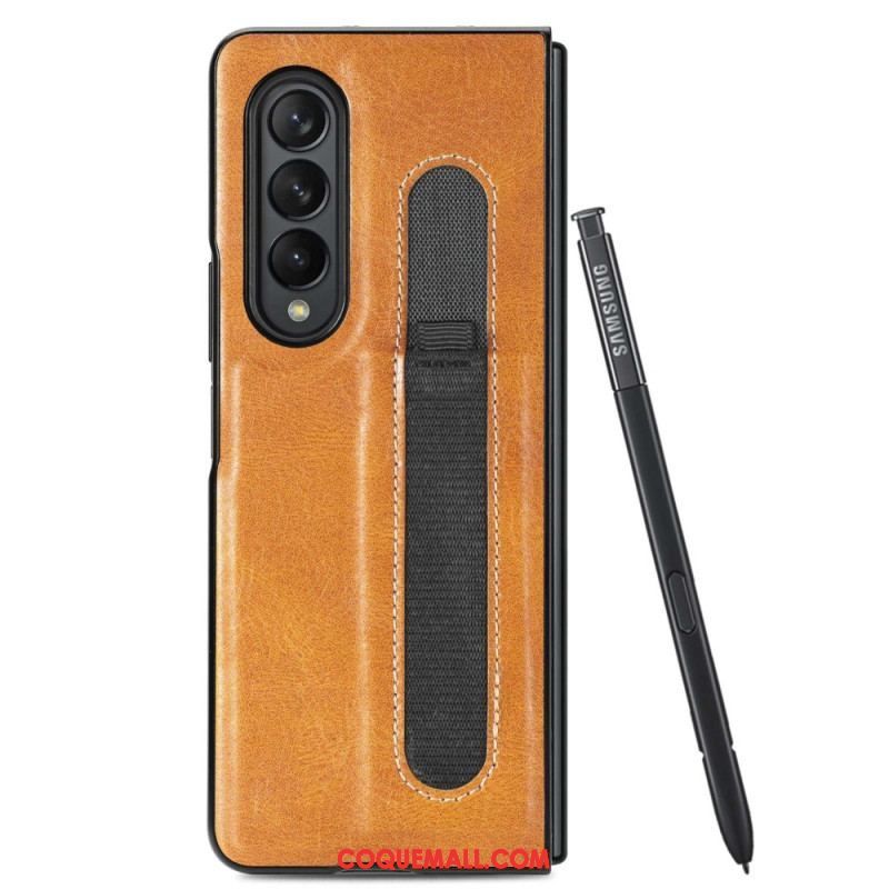 Coque Samsung Galaxy Z Fold 4 Simili Cuir Stylet