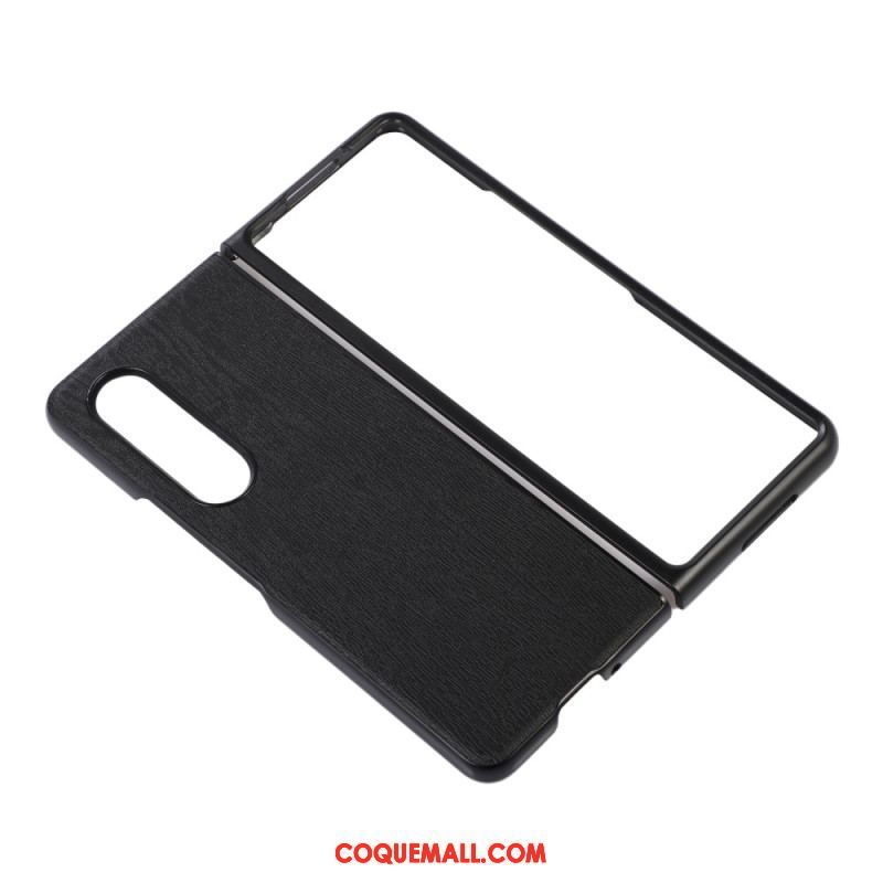 Coque Samsung Galaxy Z Fold 4 Simili Cuir Texture Bois