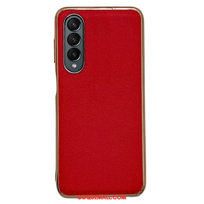 Coque Samsung Galaxy Z Fold 4 Simili Cuir de Veau