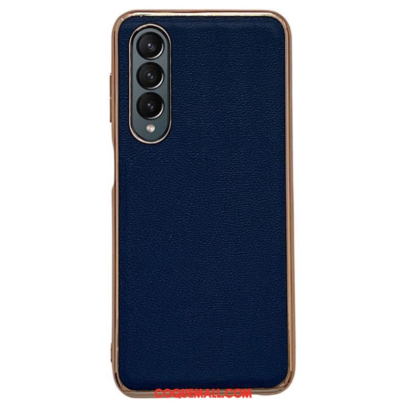 Coque Samsung Galaxy Z Fold 4 Simili Cuir de Veau