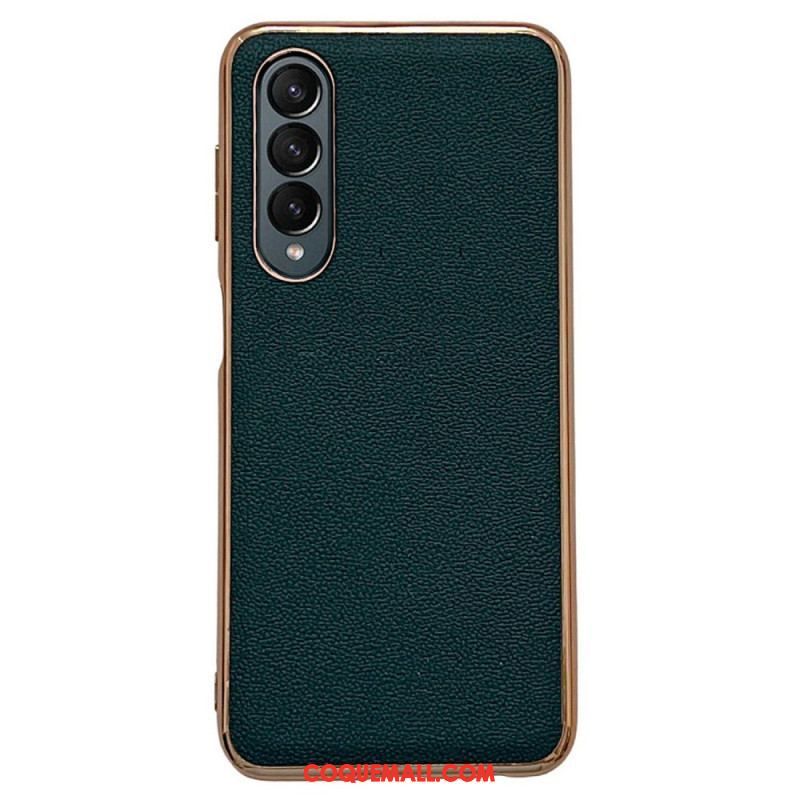 Coque Samsung Galaxy Z Fold 4 Simili Cuir de Veau