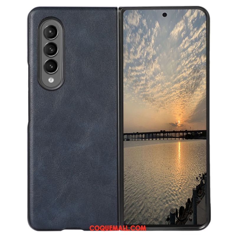 Coque Samsung Galaxy Z Fold 4 Texture Simili Cuir Classique