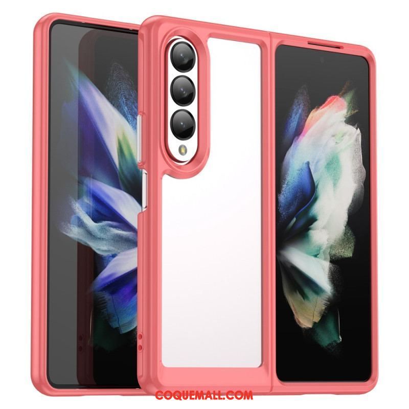 Coque Samsung Galaxy Z Fold 4 Transparente Rebords Colorés