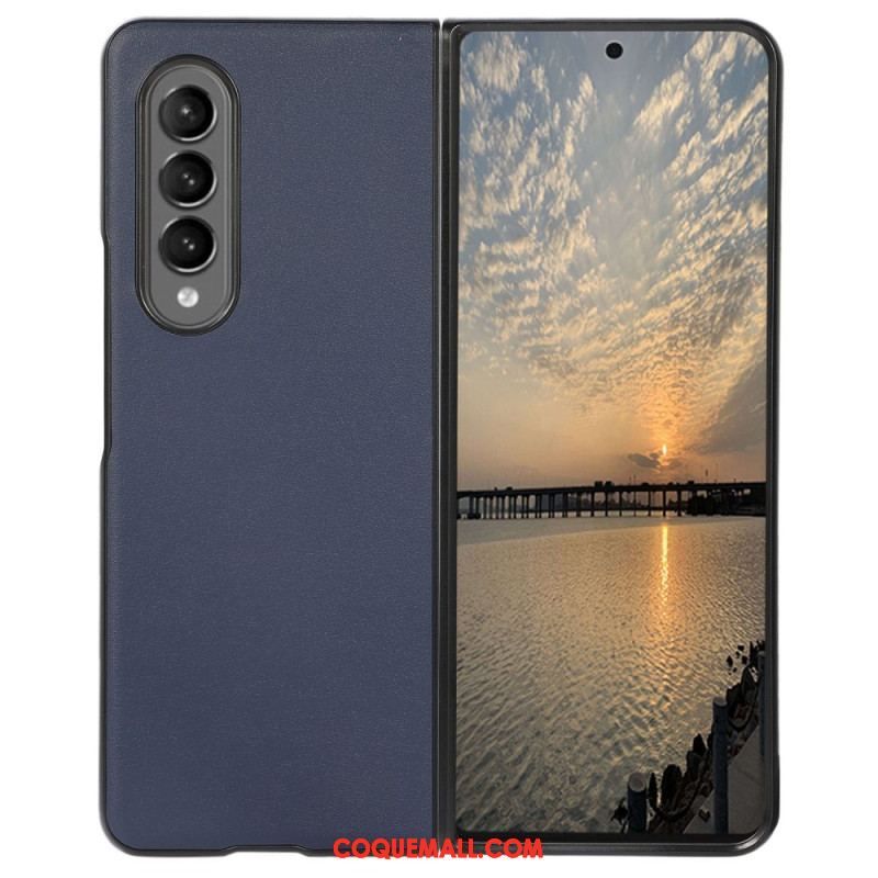 Coque Samsung Z Fold 4 Classique Cuir Véritable Enduit