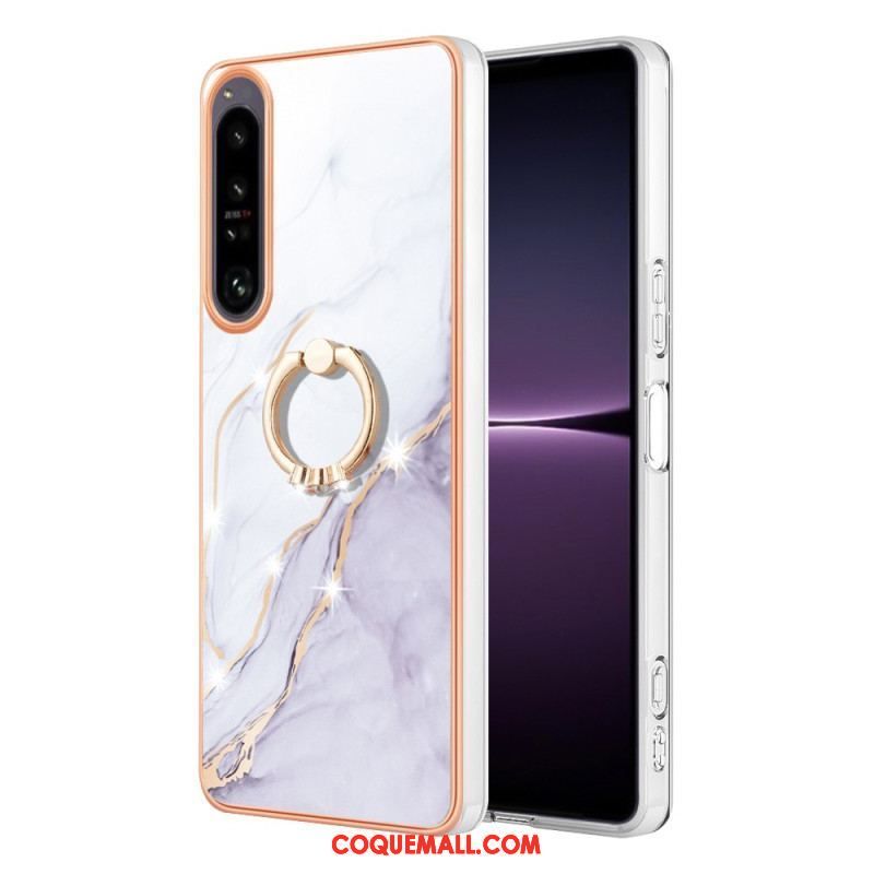 Coque Sony Xperia 1 IV Marbre avec Anneau-Support