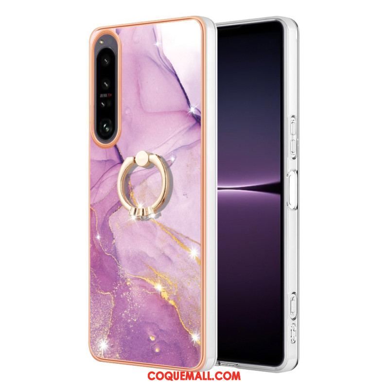 Coque Sony Xperia 1 IV Marbre avec Anneau-Support