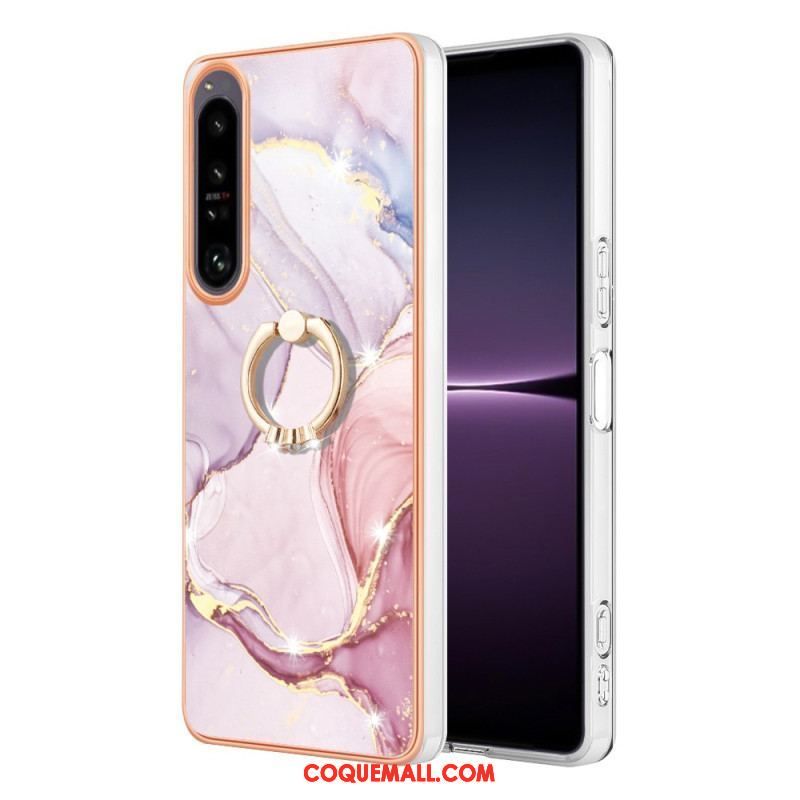 Coque Sony Xperia 1 IV Marbre avec Anneau-Support