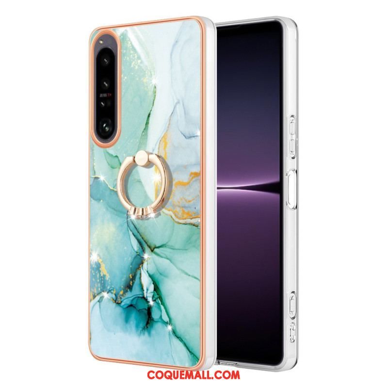 Coque Sony Xperia 1 IV Marbre avec Anneau-Support