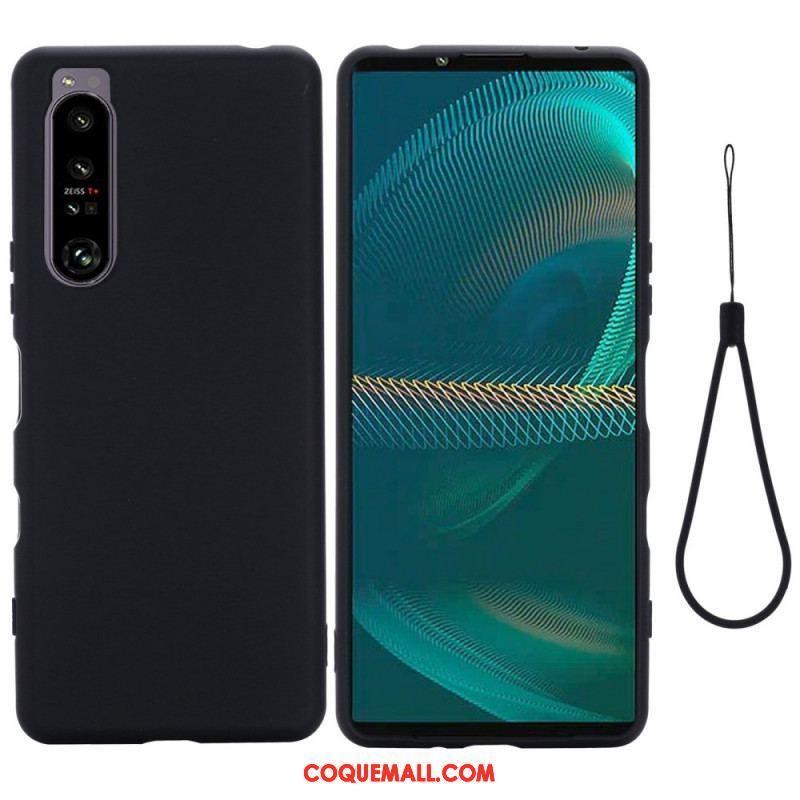 Coque Sony Xperia 1 IV Silicone Liquide à Lanière