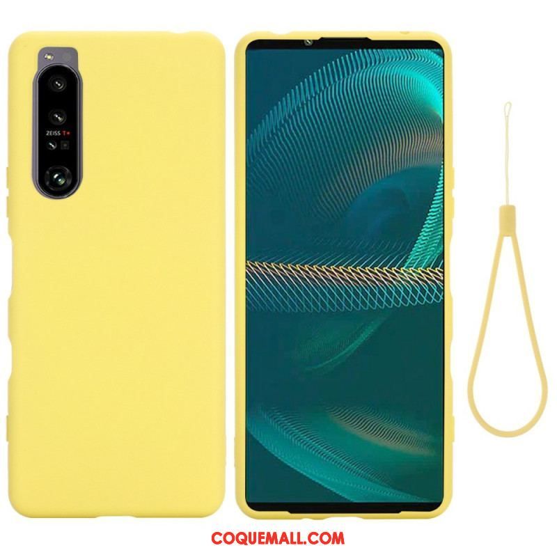 Coque Sony Xperia 1 IV Silicone Liquide à Lanière