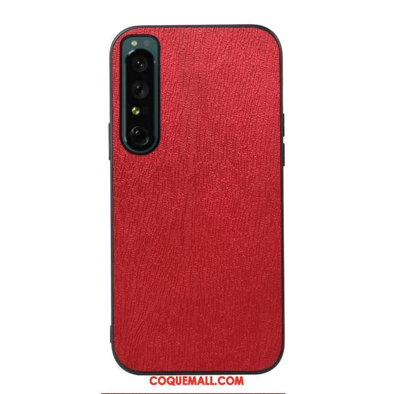 Coque Sony Xperia 1 IV Simili Cuir Texture Bois