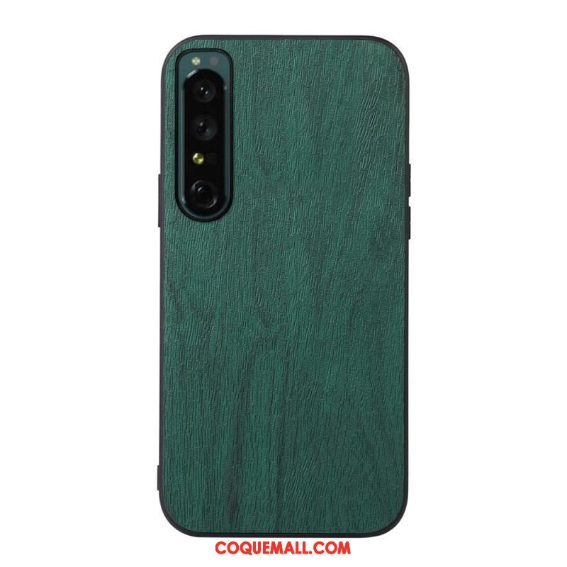 Coque Sony Xperia 1 IV Simili Cuir Texture Bois