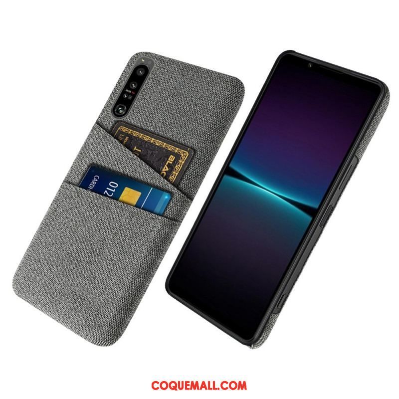 Coque Sony Xperia 1 IV Tissu Porte-Cartes