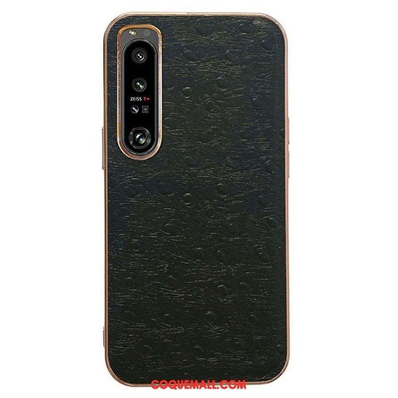 Coque Sony Xperia 1 IV Véritable Cuir Style Autruche