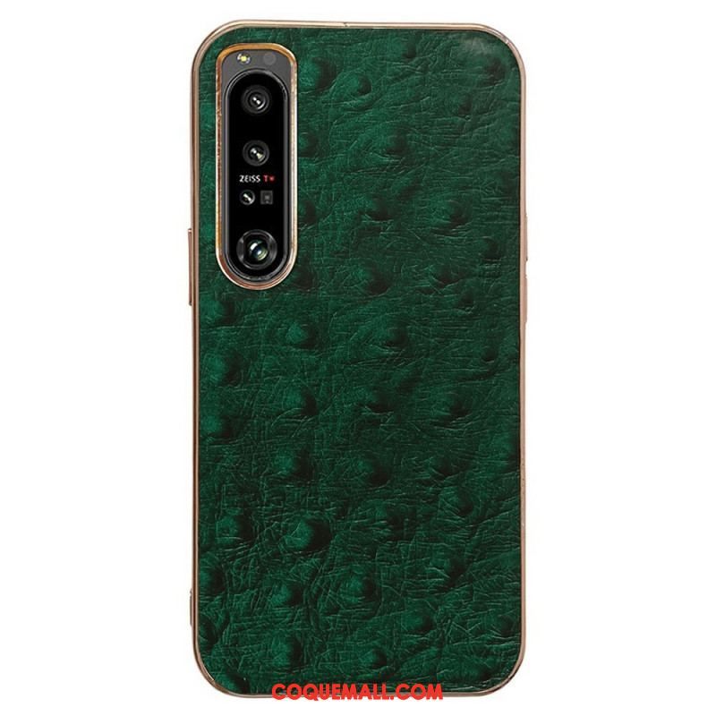 Coque Sony Xperia 1 IV Véritable Cuir Style Autruche
