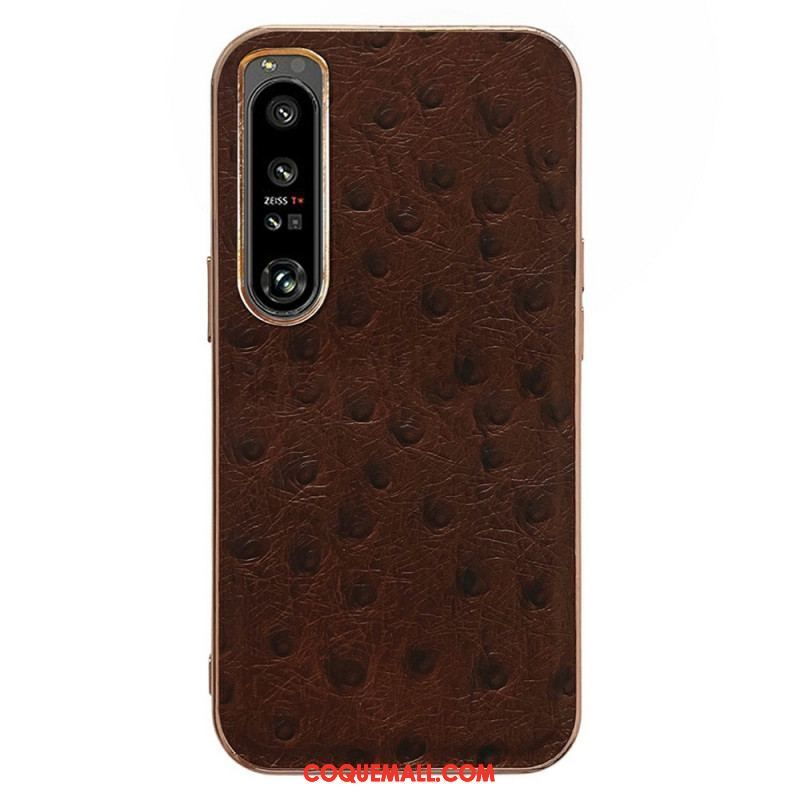 Coque Sony Xperia 1 IV Véritable Cuir Style Autruche