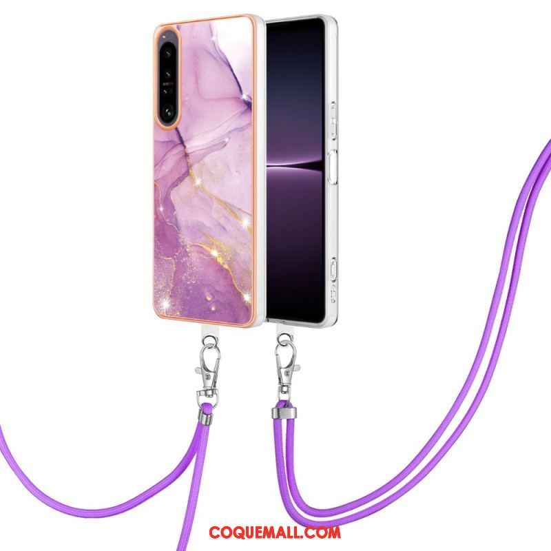 Coque Sony Xperia 1 IV à Cordon Marbre