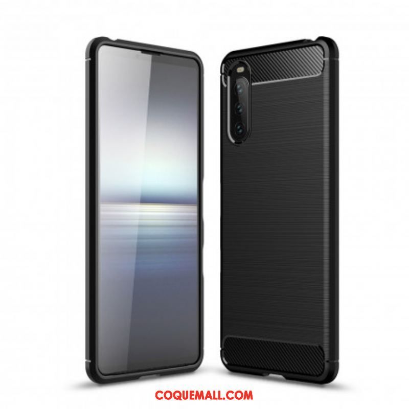 Coque Sony Xperia 10 III Fibre Carbone Brossée