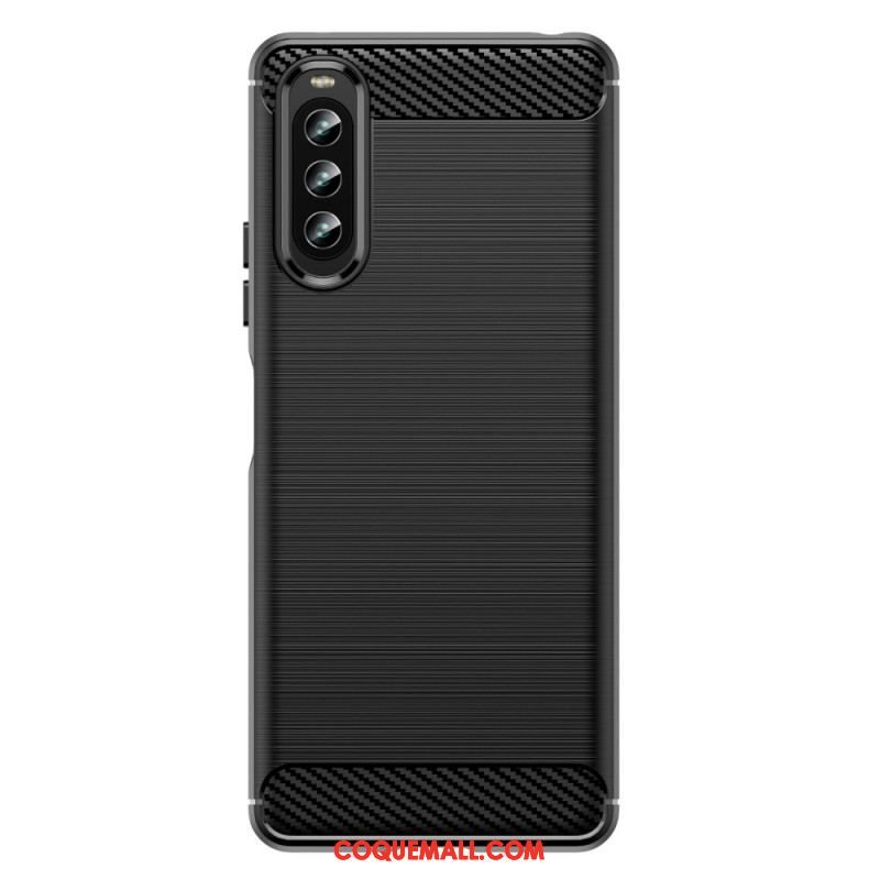 Coque Sony Xperia 10 IV Fibre Carbone Brossée