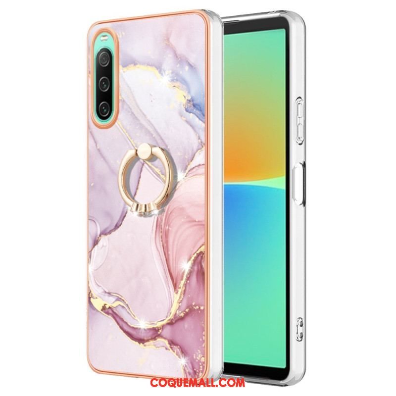 Coque Sony Xperia 10 IV Marbre avec Anneau-Support