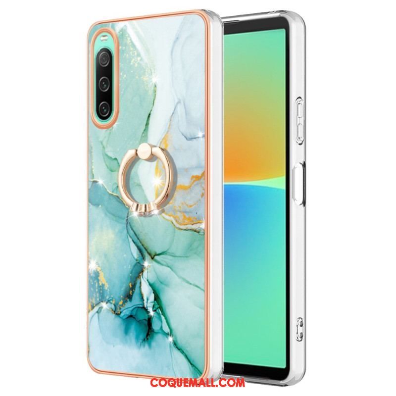 Coque Sony Xperia 10 IV Marbre avec Anneau-Support