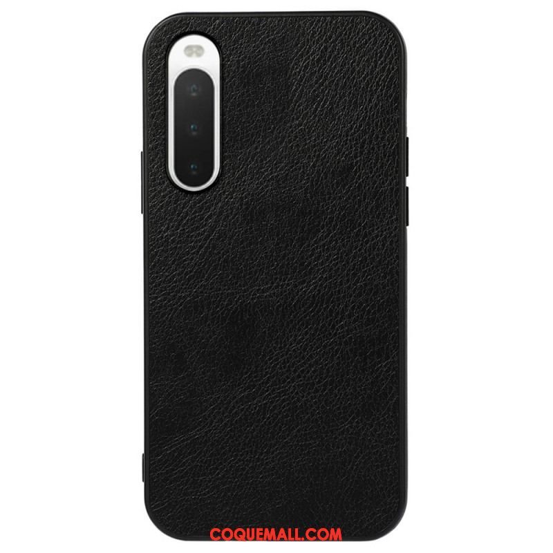 Coque Sony Xperia 10 IV Style Cuir Litchi