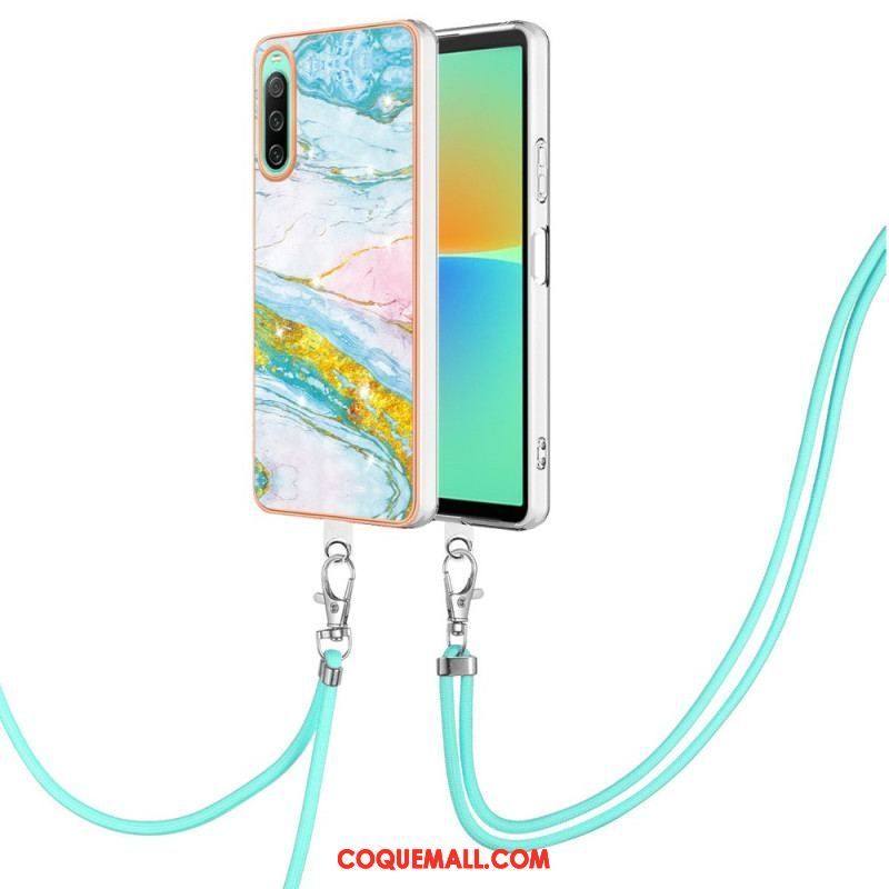 Coque Sony Xperia 10 IV à Cordon Marbre