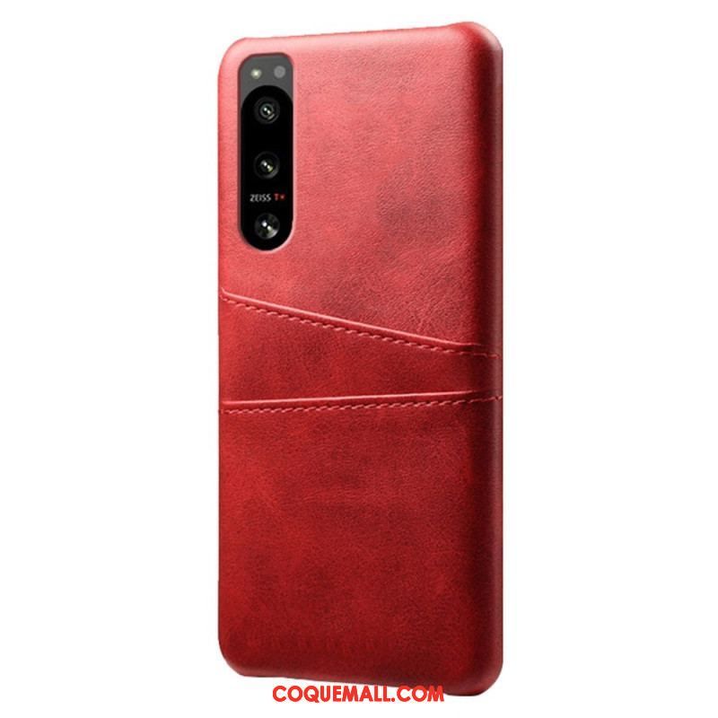 Coque Sony Xperia 5 IV Effet Cuir Porte-Cartes