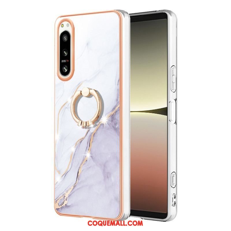 Coque Sony Xperia 5 IV Marbre avec Anneau-Support