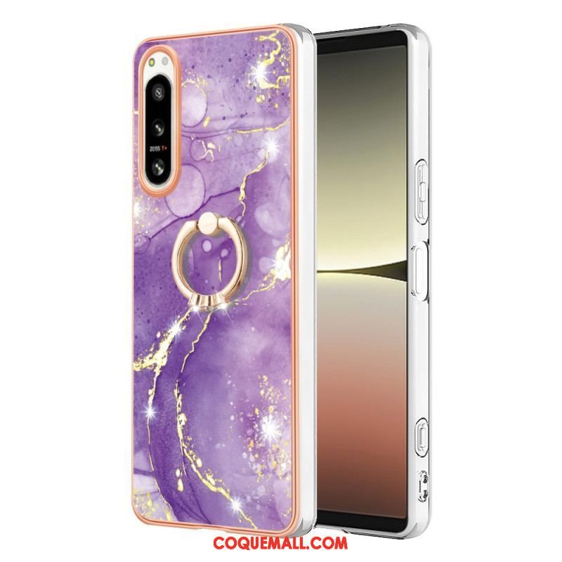 Coque Sony Xperia 5 IV Marbre avec Anneau-Support