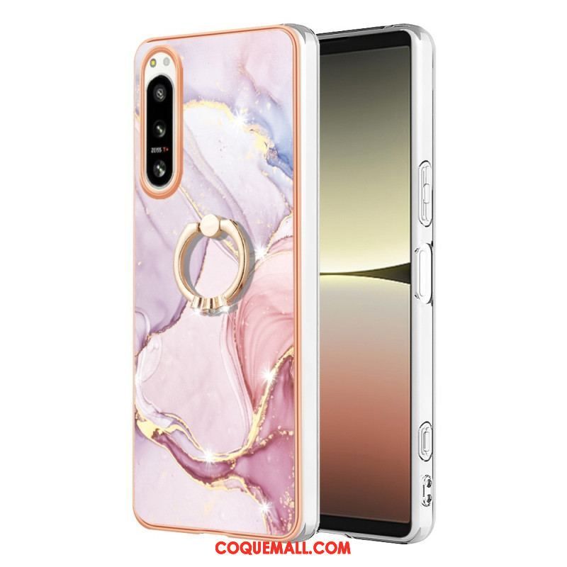 Coque Sony Xperia 5 IV Marbre avec Anneau-Support