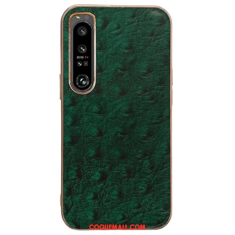 Coque Sony Xperia 5 IV Véritable Cuir Style Autruche