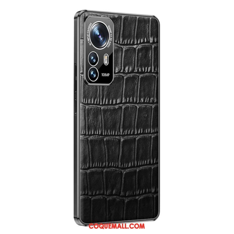 Coque Xiaomi 12 / 12X Cuir Véritable Texture Crocodile