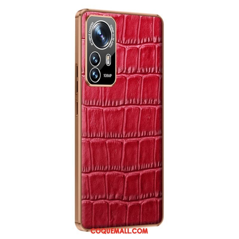 Coque Xiaomi 12 / 12X Cuir Véritable Texture Crocodile