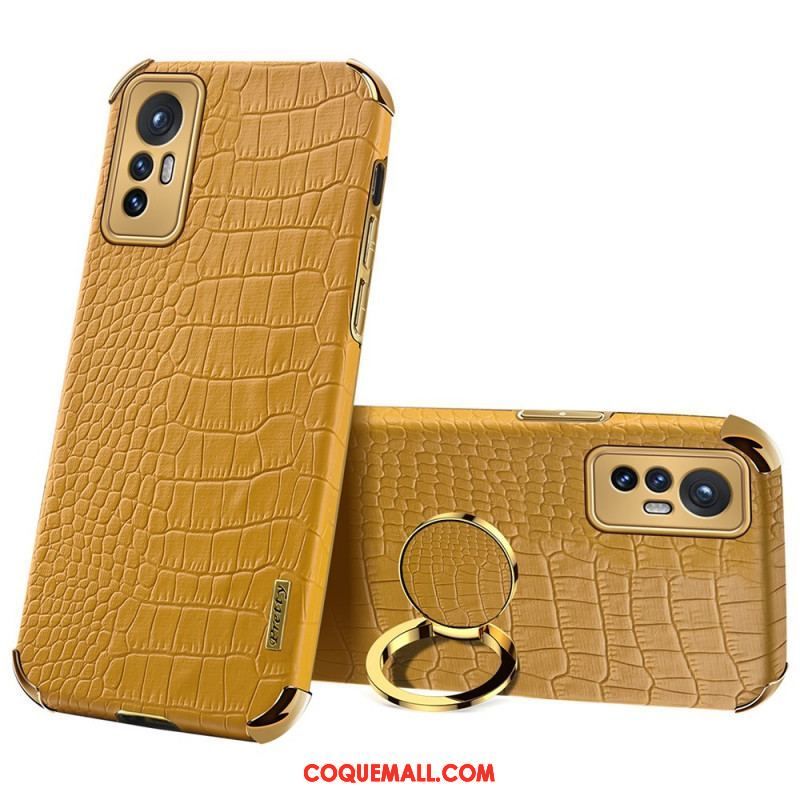 Coque  Xiaomi 12 / 12X  Effet Peau de Crocodile Anneau-Support