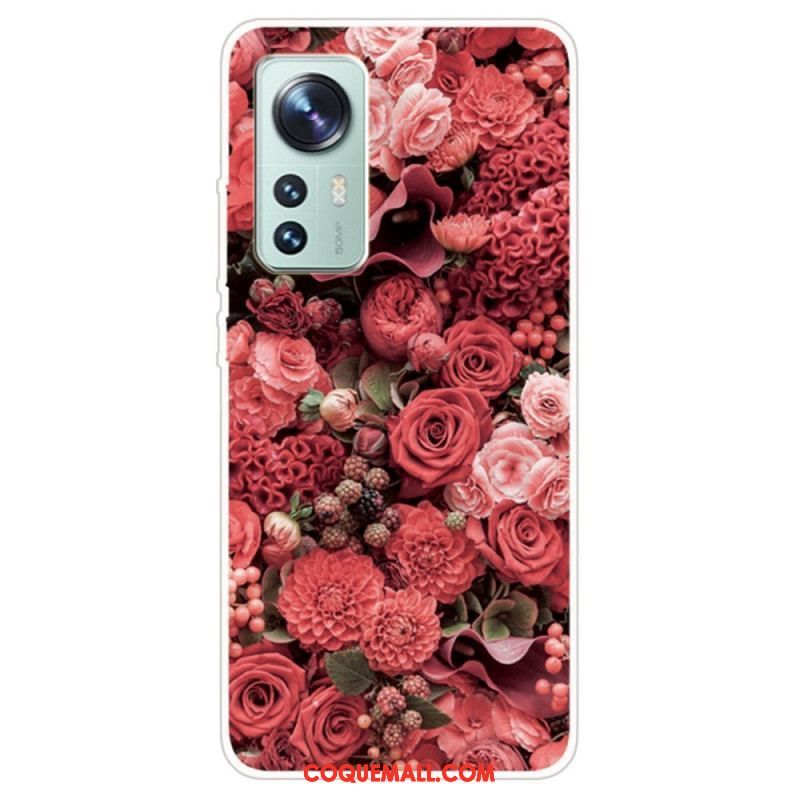 Coque  Xiaomi 12 / 12X  Silicone Fleurs