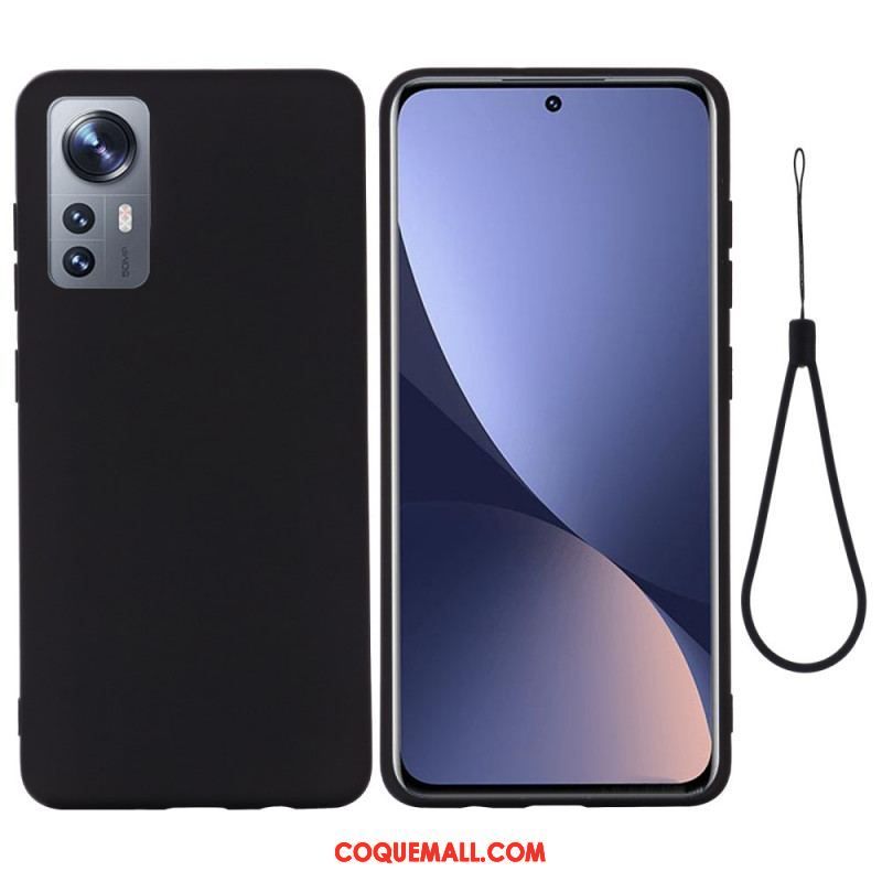 Coque  Xiaomi 12 / 12X  Silicone Liquide Avec Lanière