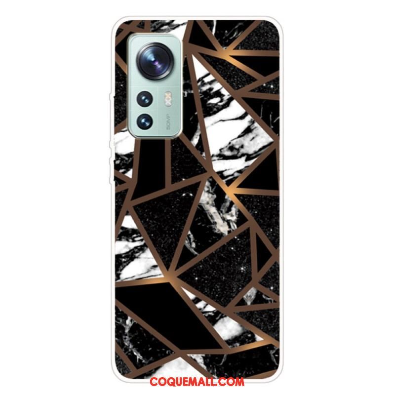 Coque  Xiaomi 12 / 12X  Silicone Marbre Géométrie