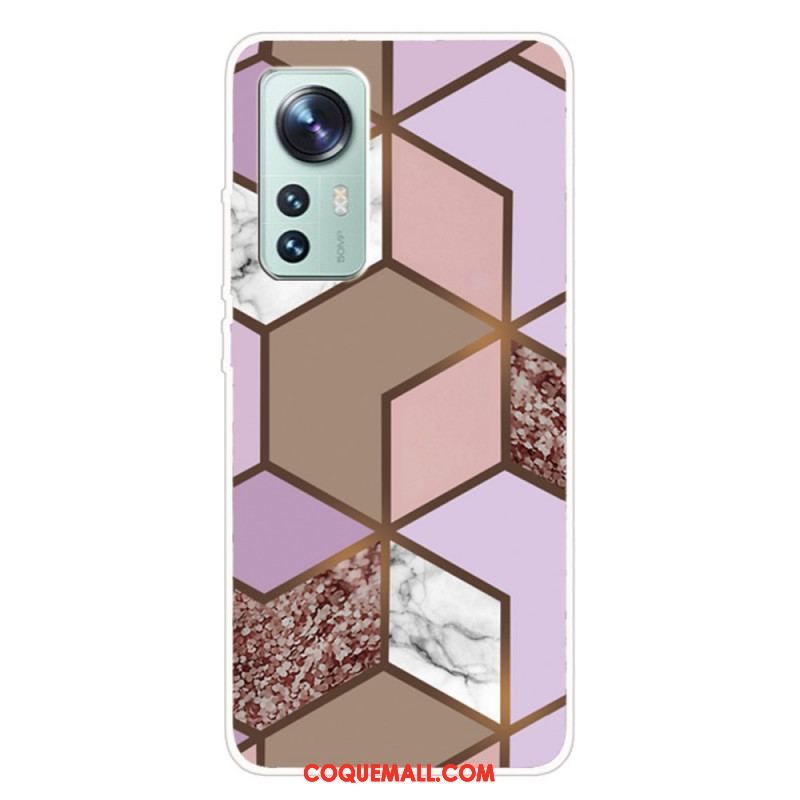 Coque  Xiaomi 12 / 12X  Silicone Marbre Géométrie