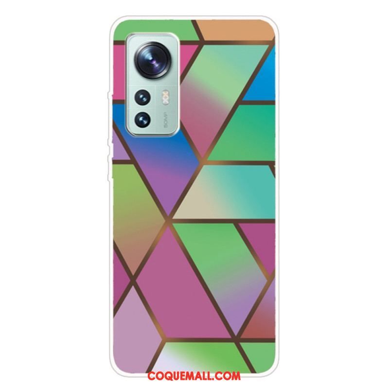 Coque  Xiaomi 12 / 12X  Silicone Marbre Géométrie