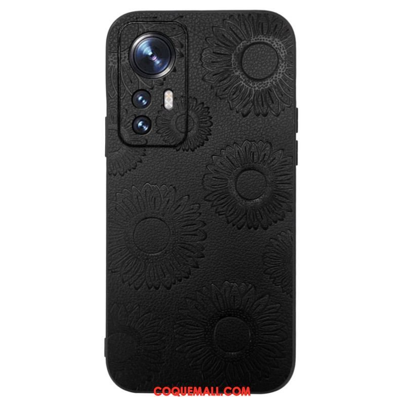 Coque Xiaomi 12 / 12X Simili Cuir Tournesols