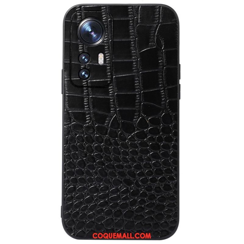 Coque  Xiaomi 12 / 12X  Véritable Cuir Texture Crocodile