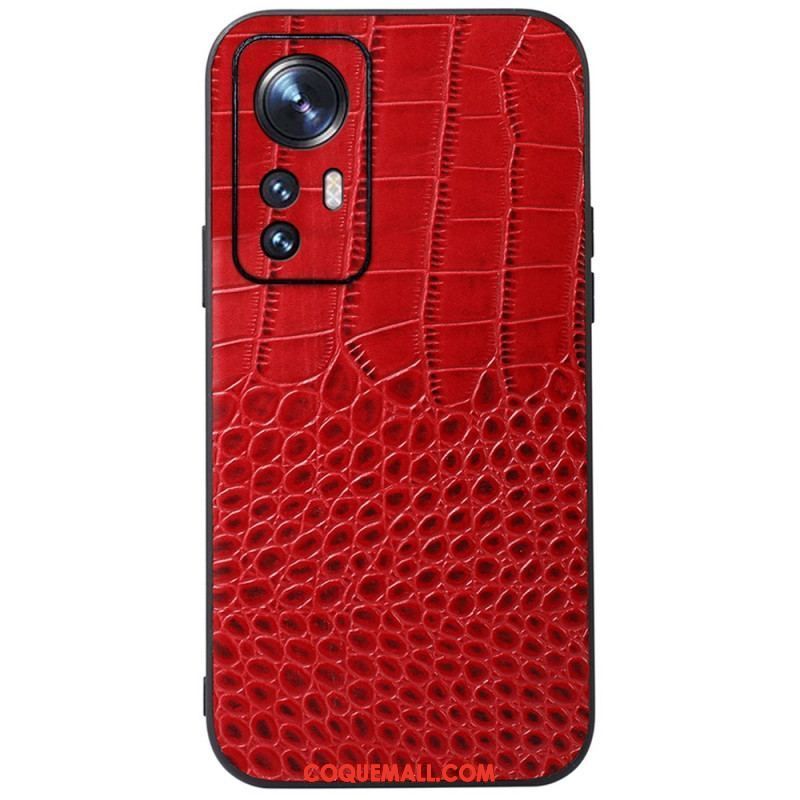 Coque  Xiaomi 12 / 12X  Véritable Cuir Texture Crocodile